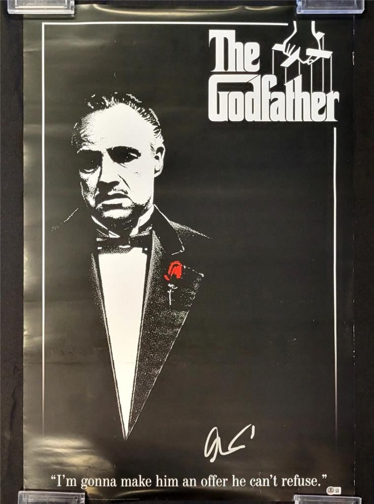 Al Pacino signed Godfather 24x36 movie poster autograph Corleone ~ Beckett BAS
