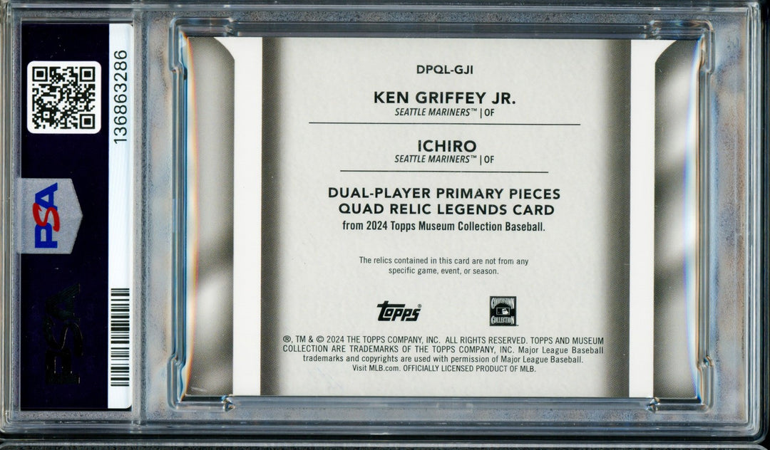Ken Griffey Jr. & Ichiro Suzuki Auto 2024 Topps Museum Collection Card #GJI