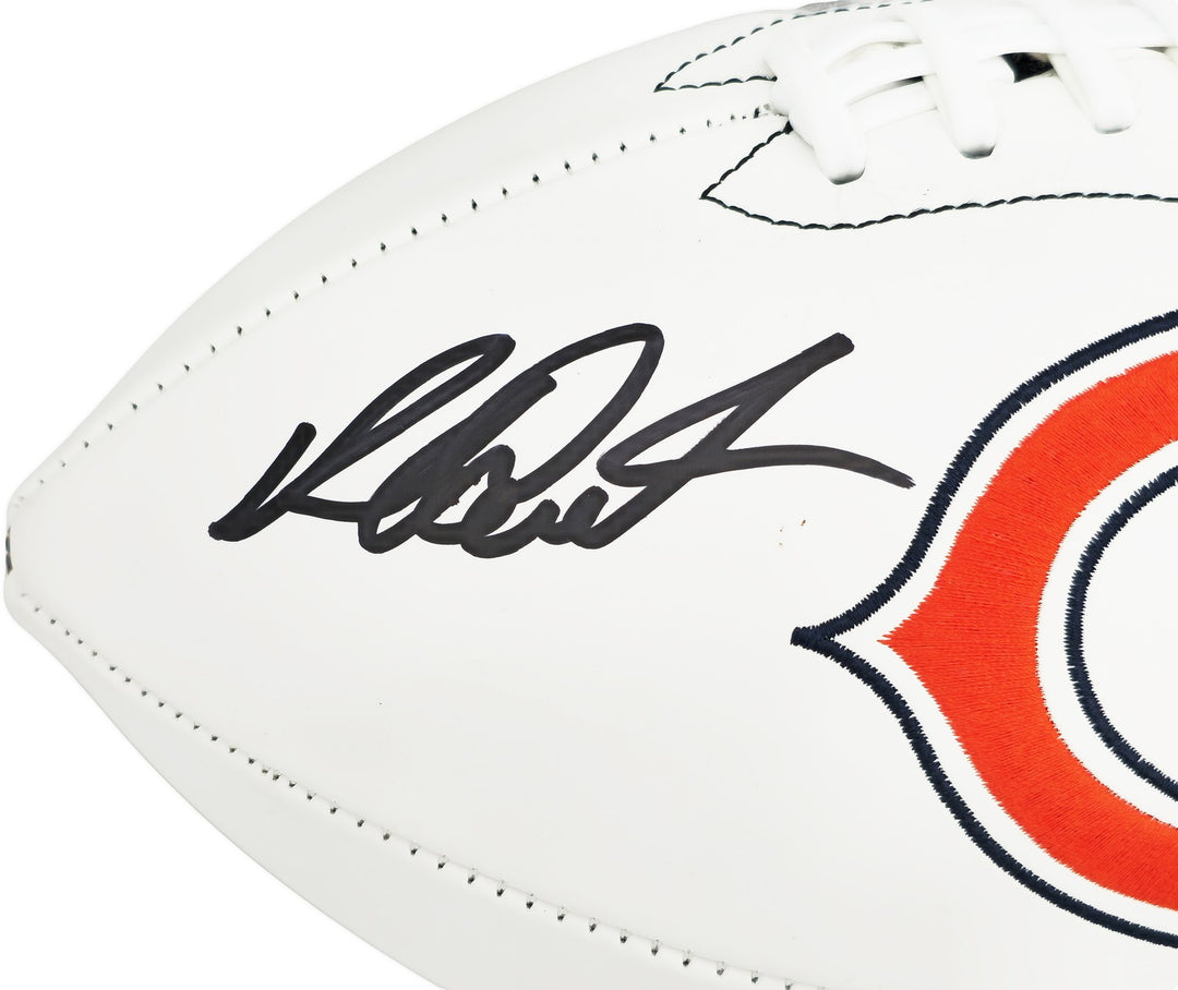 Richard Dent Signed White Logo Football Chicago Bears "HOF 11" Beckett Wit