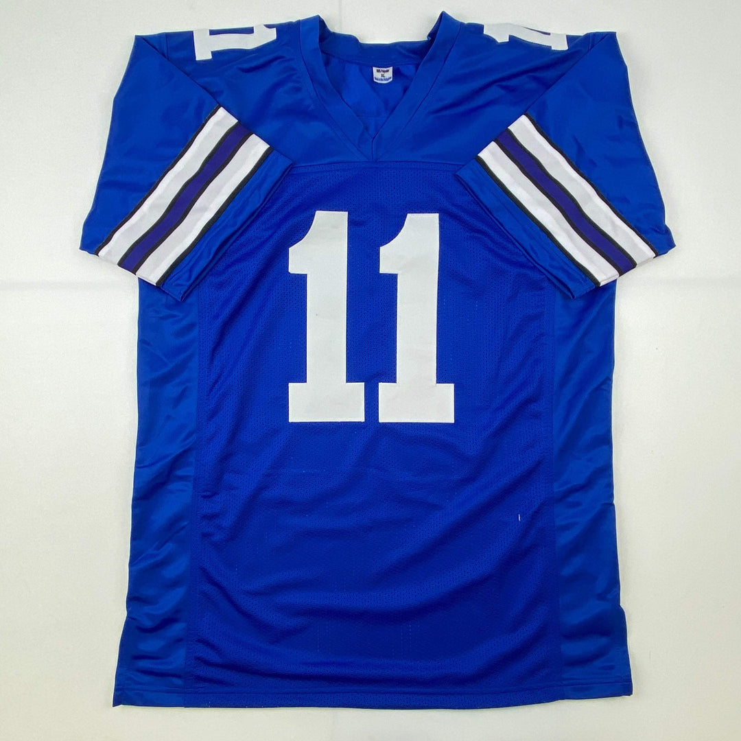Autographed/Signed Danny White Dallas Retro Blue Football Jersey JSA COA Auto