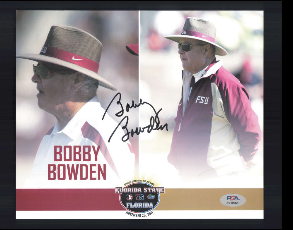 Bobby Bowden PSA DNA Signed  8x10 Photo Autograph FSU