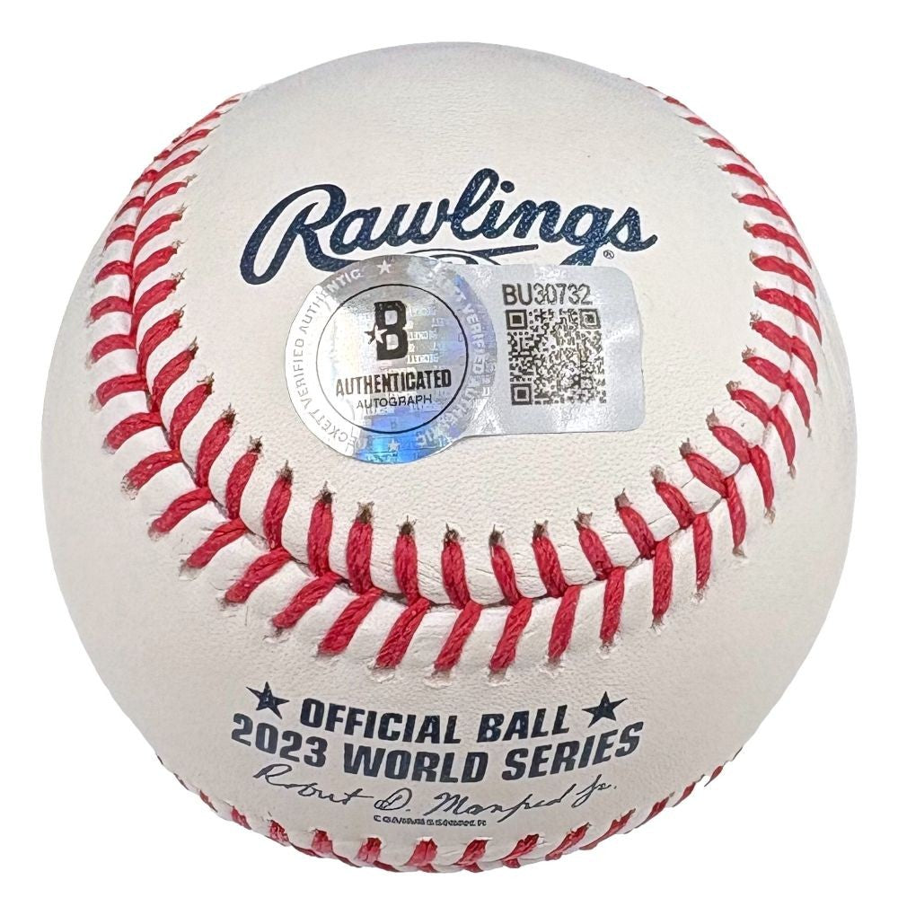 Marcus Semien Texas Rangers Signed Official 2023 World Series Baseball BAS