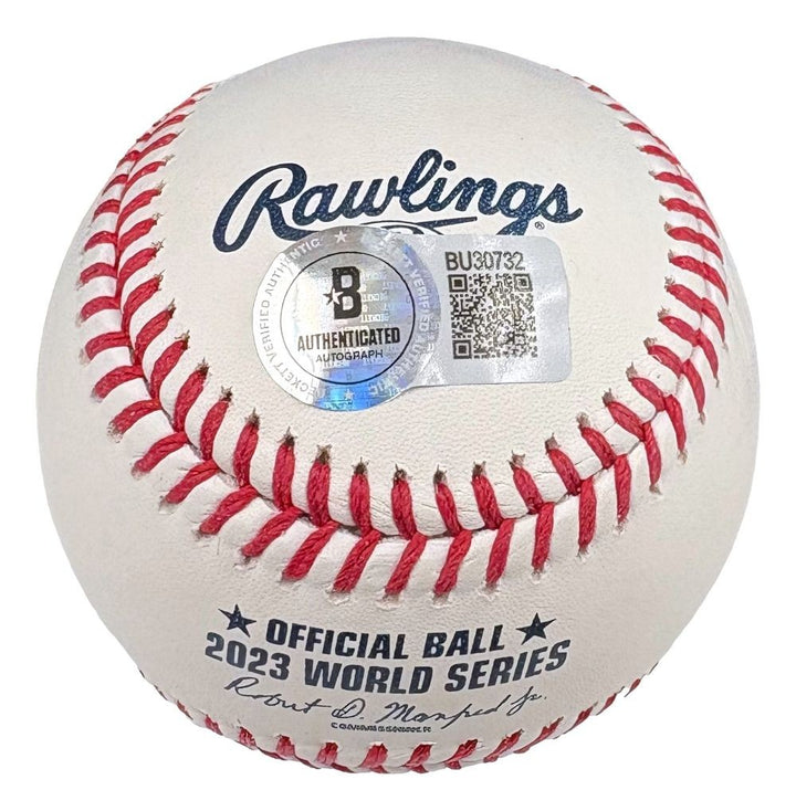 Marcus Semien Texas Rangers Signed Official 2023 World Series Baseball BAS