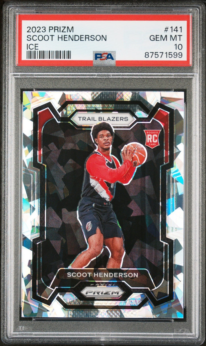 Graded 2023 Panini Prizm Scoot Henderson #141 Ice Rookie Card PSA 10