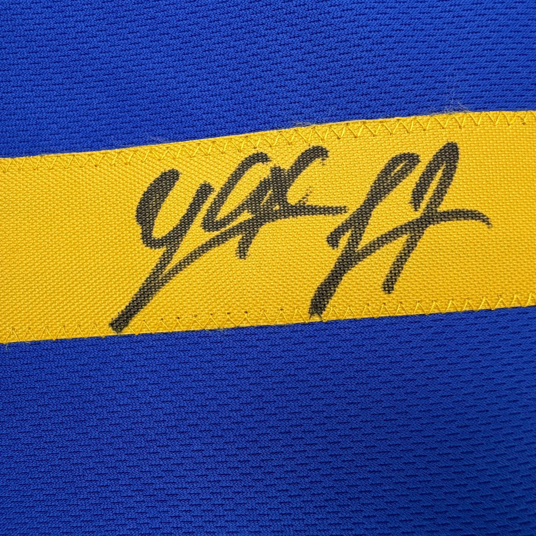 Autographed/Signed Yaxel Lendeborg Golden State Blue Jersey JSA COA