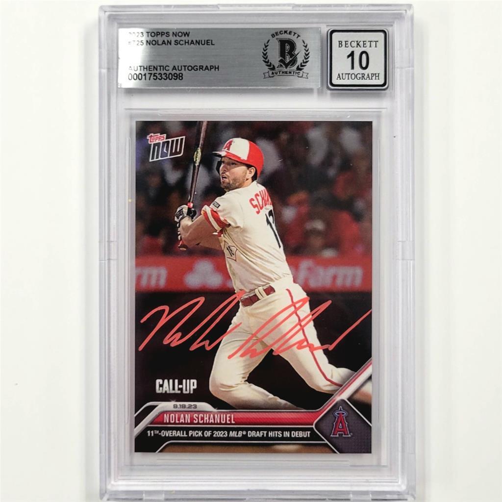 Nolan Schanuel 2023 Topps Now Rookie Debut signed RC card autograph BAS 10 Auto