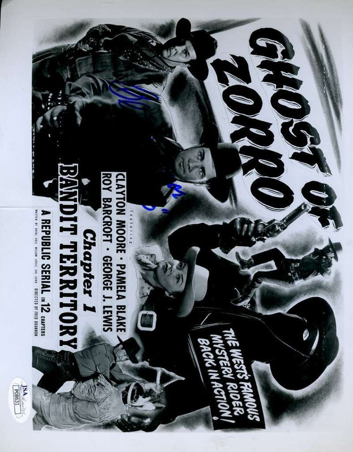 Clayton Moore Zorro Jsa Signed 8x10 Photo Authenticated Autograph