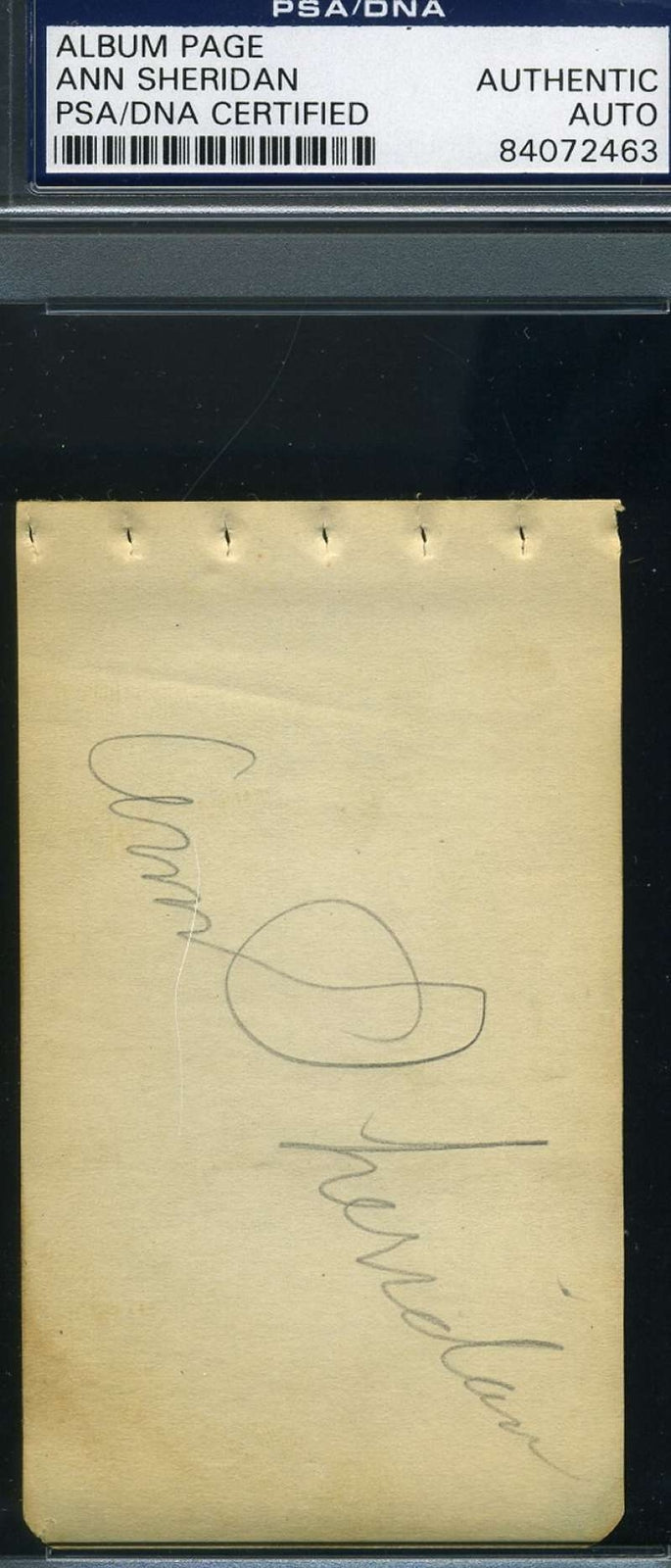 Ann Sheridan D.67 Hand Signed Psa Dna Coa Album Page Autograph Authentic
