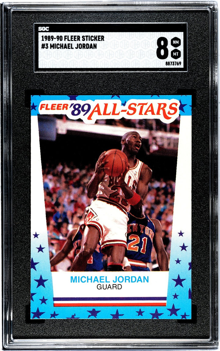 Michael Jordan 1989-90 Fleer All-Star Sticker/Card #3- SGC Graded 8 NM-MT