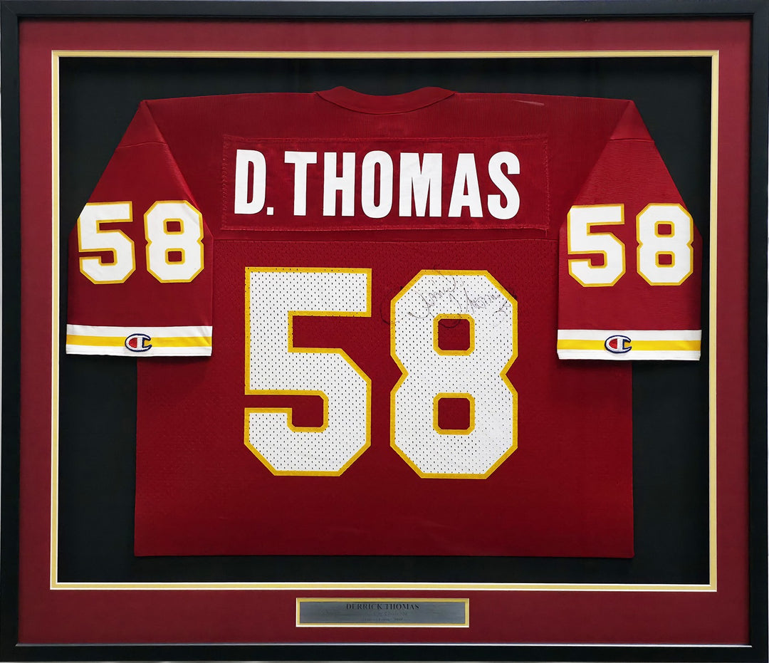 Chiefs Derrick Thomas Signed Framed Red Champion Jersey PSA/DNA #AH41446