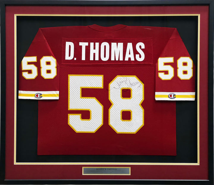 Chiefs Derrick Thomas Signed Framed Red Champion Jersey PSA/DNA #AH41446