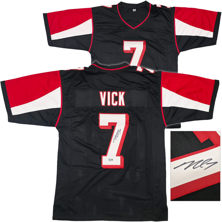 Atlanta Falcons Michael Vick Signed Black Jersey Beckett Witness