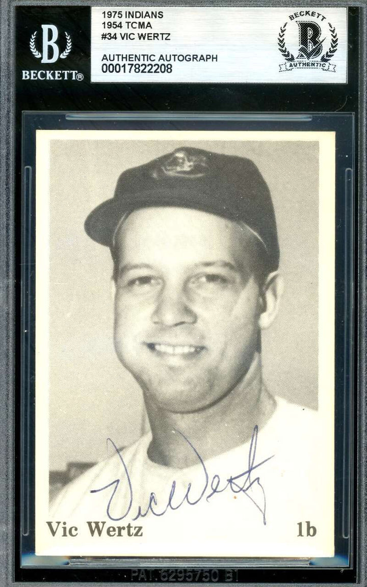 Vic Wertz Beckett BAS Signed 1975 TCMA 1954 Cleveland Autograph