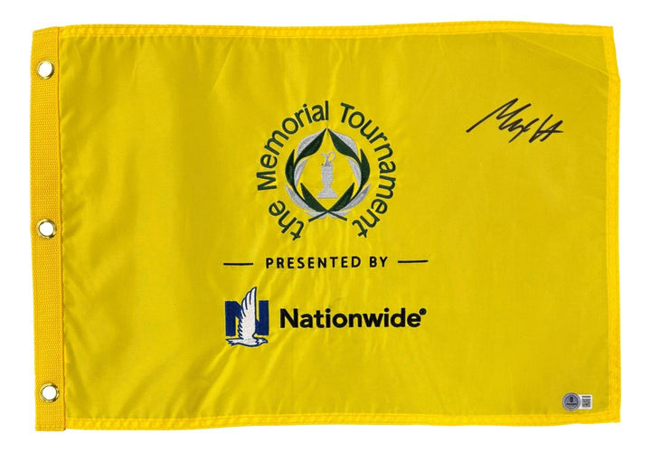 Max Homa Signed The Memorial Tournament Golf Flag BAS