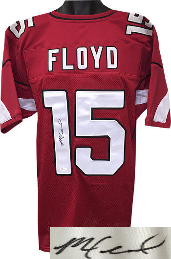 Michael Floyd signed Red Custom Stitched Pro Style Football Jersey XL- JSA Holo