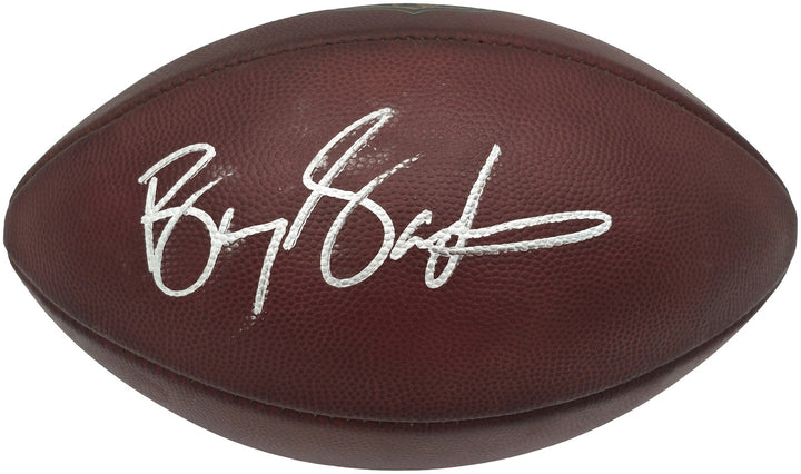 Barry Sanders Signed Official NFL Leather Game Prepped Football Lions Beckett