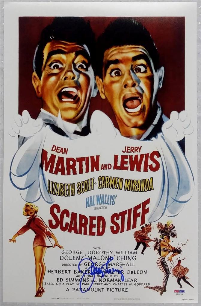 JERRY LEWIS Signed SCARED STIFF Movie Poster 11x17 Photo PSA/DNA COA AUTOGRAPH
