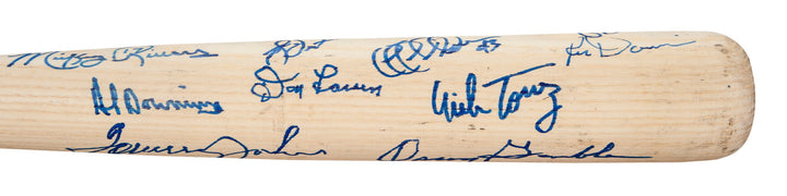 NY YANKEES OLD TIMERS SIGNED BAT GUIDRY LARSEN RIVERS DENT TORREZ LOPEZ WHITE +
