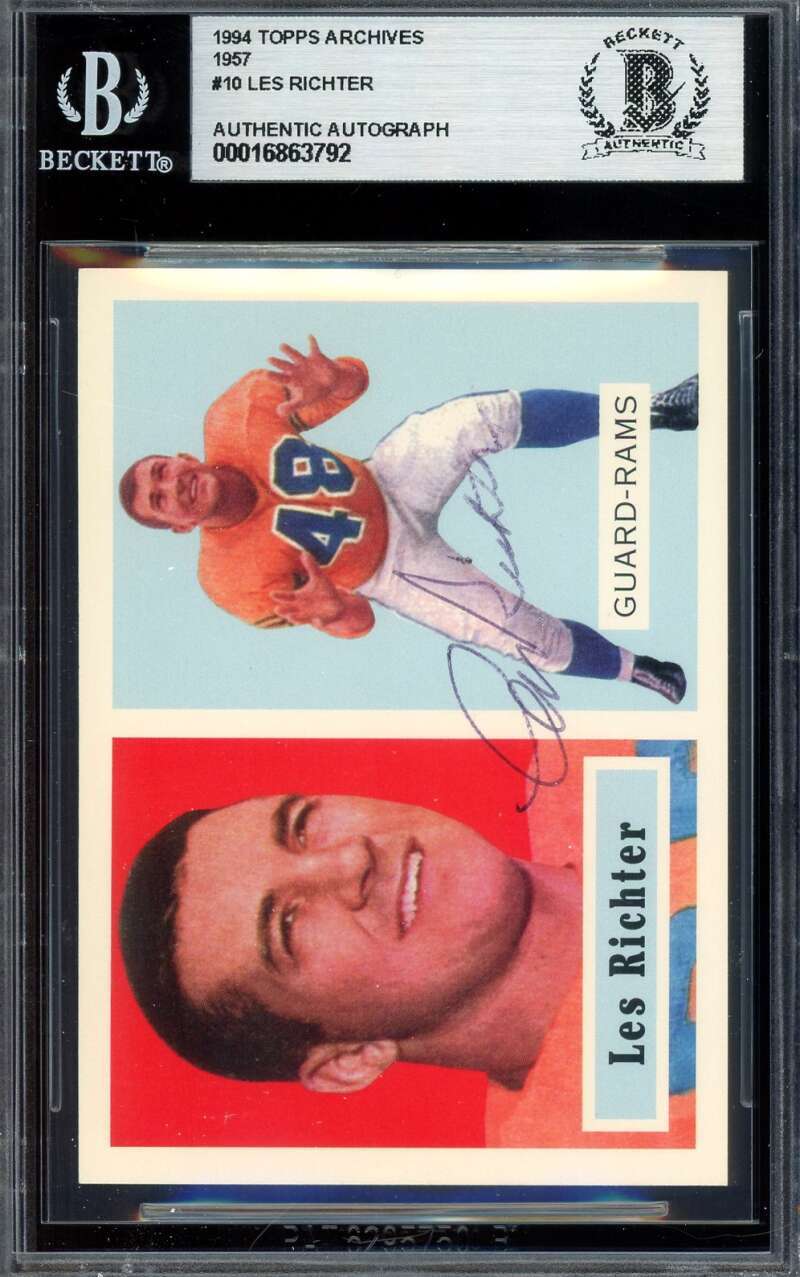 Les Richter Beckett BAS Signed 1994 Topps 1957 Archives Autograph