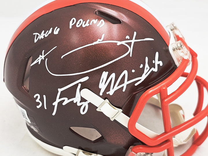 Hanford Dixon Frank Minnifield Auto Browns Flash Brown Mini Helmet Dawg Pound