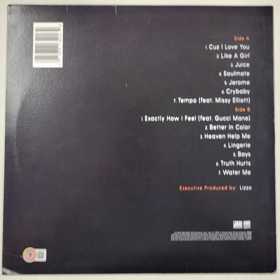 Lizzo signed Cuz I Love You Vinyl Album Cover Rap autograph (B) ~ Beckett BAS