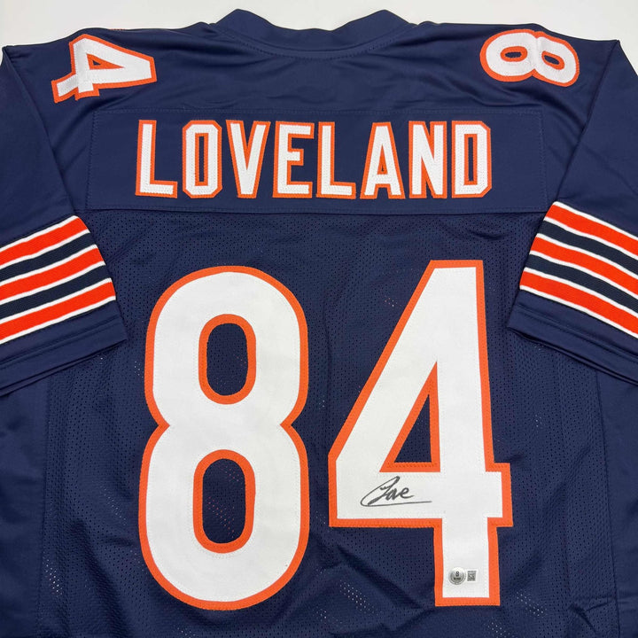 Autographed/Signed Colston Loveland Chicago Blue Jersey Beckett BAS COA