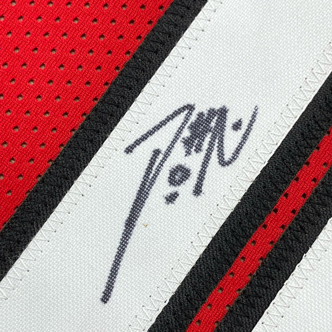 Framed Autographed/Signed Damian Lillard 33x42 Portland Red Jersey JSA COA