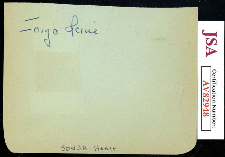 Sonja Henie JSA Coa Signed Album Page Cut Autograph