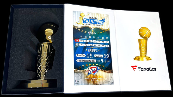 SHAI GILGEOUS-ALEXANDER SIGNED 2025 NBA FINALS CHAMPION TROPHY OKC THUNDER JSA