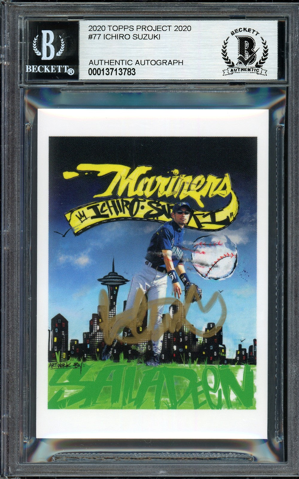 Ichiro Suzuki Auto Topps Project 2020 King Saladeen Card 77 Mariners /10 BAS