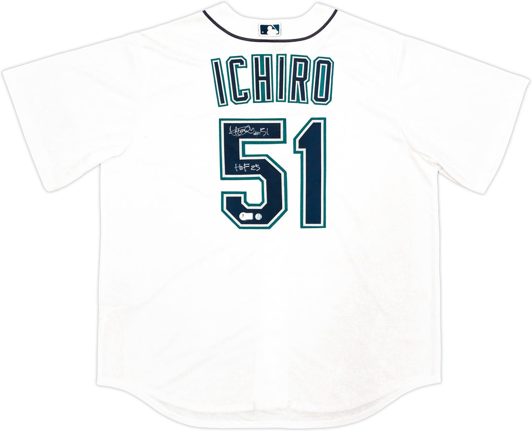 Mariners Ichiro Suzuki Auto White Nike Jersey Size XL "HOF 25" IS Holo & Beckett