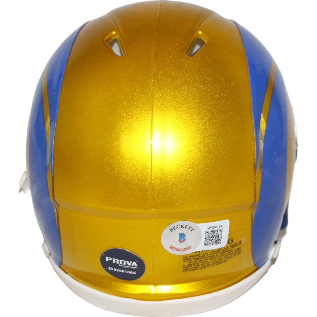Marshall Faulk Signed Los Angeles Rams Flash Mini Helmet Beckett 43300