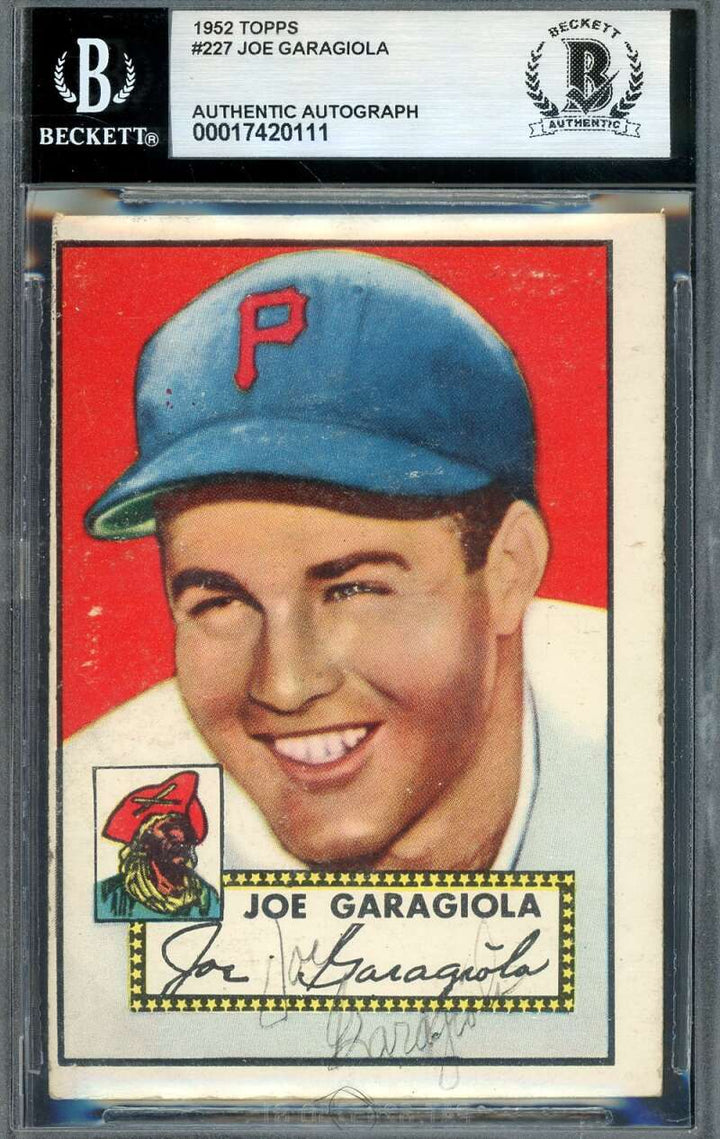 Joe Garagiola Beckett BAS Vintage Signed 1952 Topps Autograph