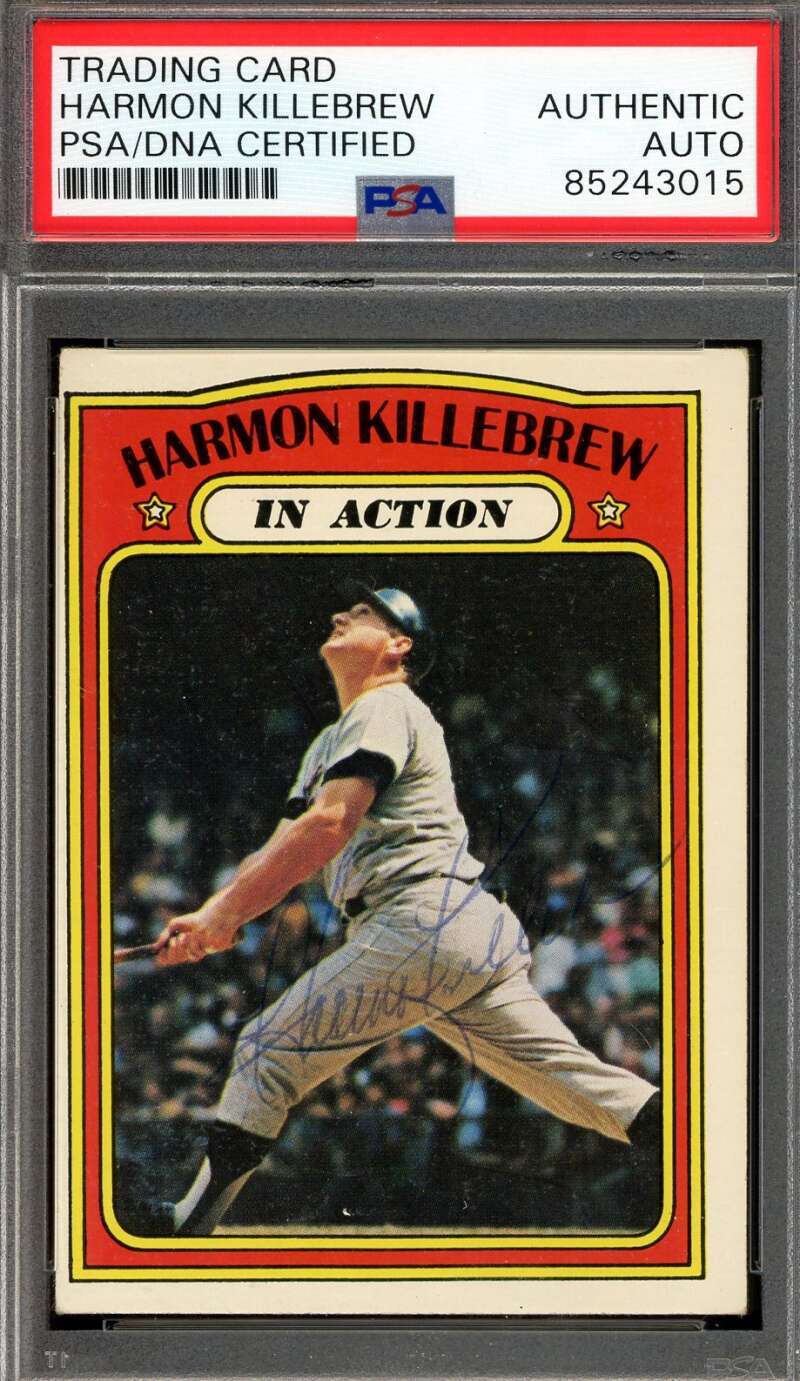 Harmon Killebrew PSA DNA Vintage Signed 1972 Topps In Action Autograph