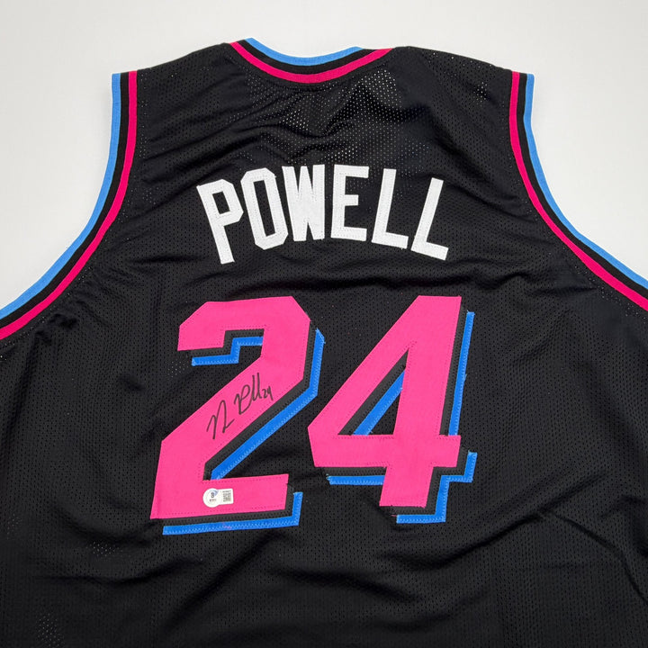 Autographed/Signed Norman Powell Miami Black Vice City Jersey Beckett BAS COA
