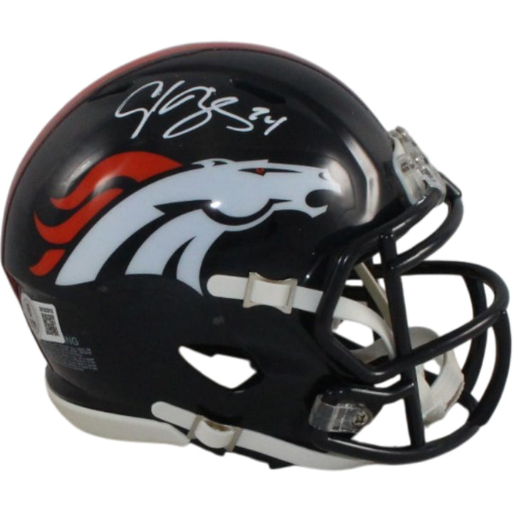 Champ Bailey Autographed Denver Broncos TB 97-23 Mini Helmet Beckett 56387