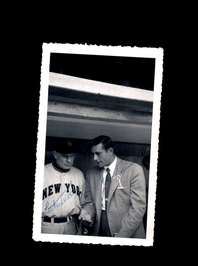 Leo Durocher Jimmy Piersall JSA Coa Signed Vintage 4x6 1950`s Original Photo