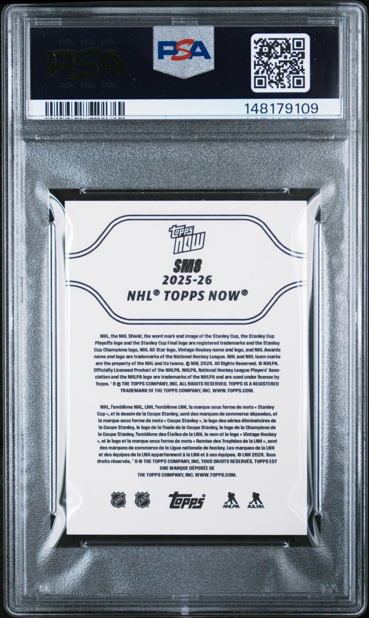 Graded 2025 Topps Now Matthew Schaefer #SM8 Signature Moments Rookie Card PSA 10