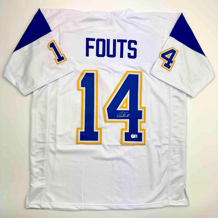 Autographed/Signed Dan Fouts San Diego White Jersey Beckett BAS COA