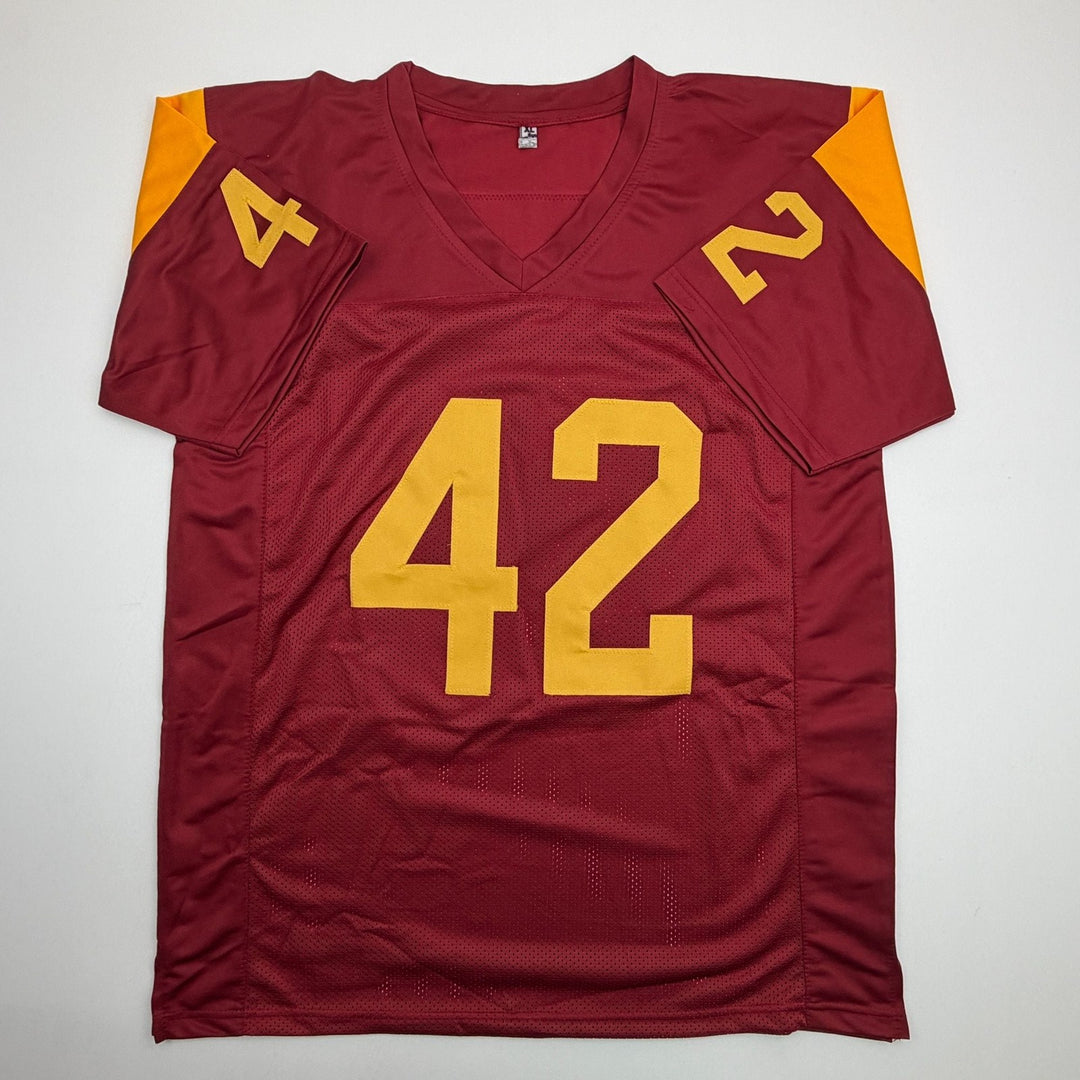 Autographed/Signed Uchenna Nwosu USC Red College Jersey Beckett BAS COA
