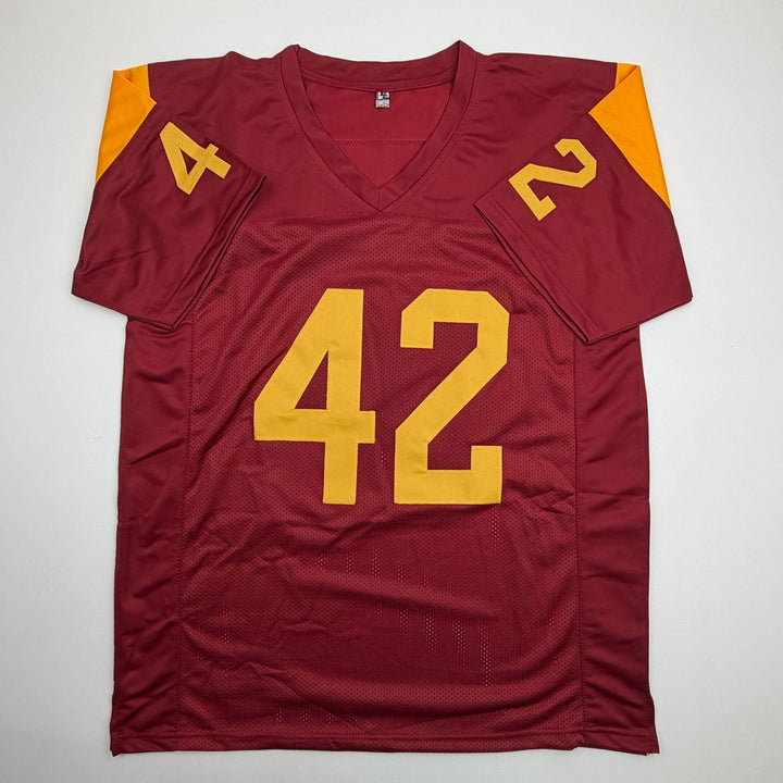 Autographed/Signed Uchenna Nwosu USC Red College Jersey Beckett BAS COA