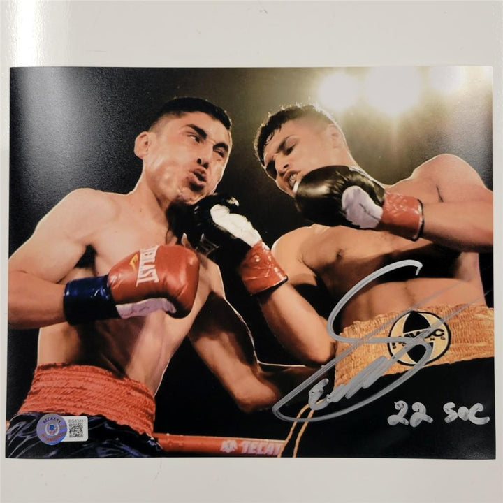 Evan Sanchez signed "22 sec" 8x10 photo boxing autograph ~ Beckett BAS Holo