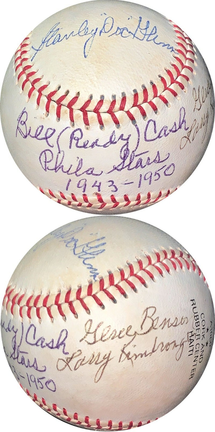 1940’s Philadelphia Stars baseball 4-sigs Bill Ready Cash, Stanley Doc Glenn JSA