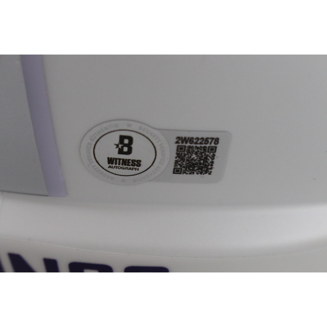 Adrian Peterson Autographed Minnesota Vikings F/S 24 Alt Helmet Beckett 49581