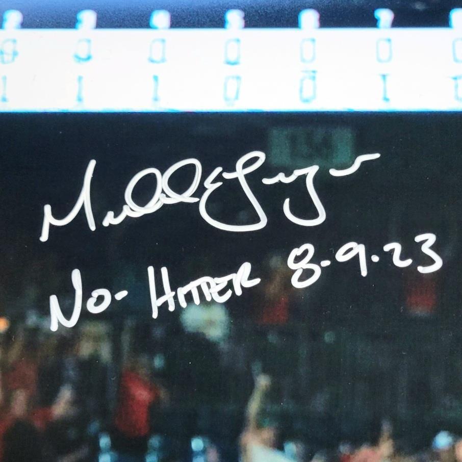 Michael Lorenzen signed "No Hitter 8-9-23" 16x20 Photo auto BAS Beckett Witness