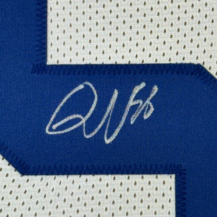 FRAMED Autographed/Signed QUENTON NELSON 33x42 Indianapolis White Jersey JSA COA