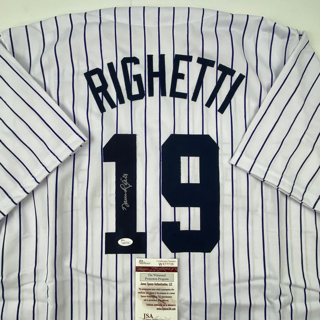 Autographed/Signed Dave Righetti New York Pinstripe Jersey JSA COA Auto