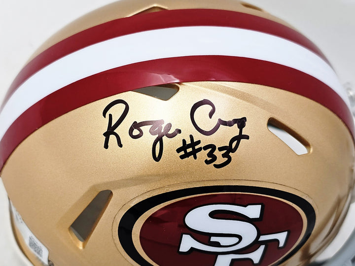 Roger Craig Signed San Francisco 49ers Gold Speed Mini Helmet Beckett Witness
