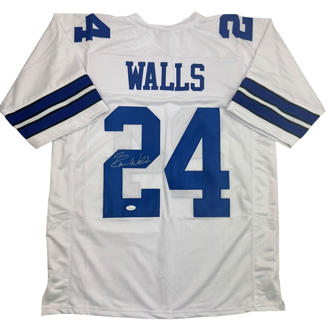 Autographed/Signed Everson Walls Dallas White Football Jersey JSA COA