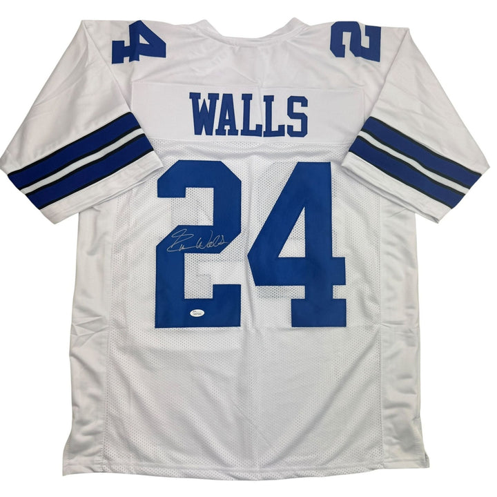 Autographed/Signed Everson Walls Dallas White Football Jersey JSA COA